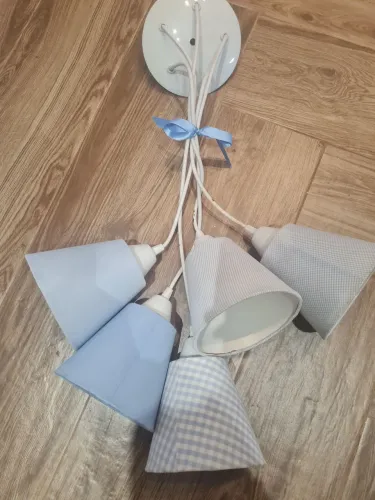 Luminária para quarto de bebê pendente de teto com cúpulas azul clar