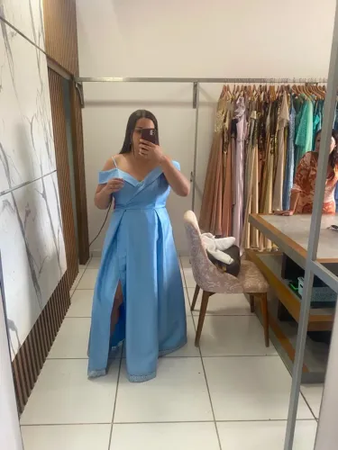 Vestido Semi Novo Azul Serenity