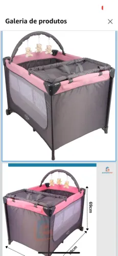 Berço/ Cercado rosa 