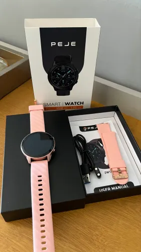 [Novo] Smartwatch PEJE ZW12 Relógio Smartwatch 1.52",À Prova d'Água Estilo Garmin Rosa