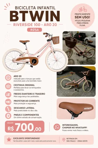 Bicicleta Aro 20 Btwin Riverside