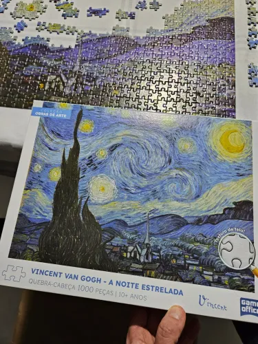 Quebra cabeças Game Office - A noite estrelada Van Gogh 1000 peças (completo)