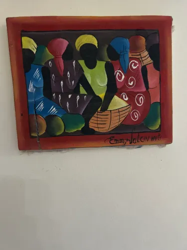 Tela pintada no Haiti por artista local