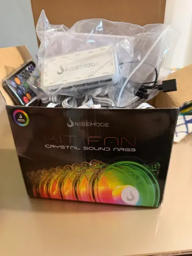 Kit 5 Fan RGB com controloradora RISE MODE