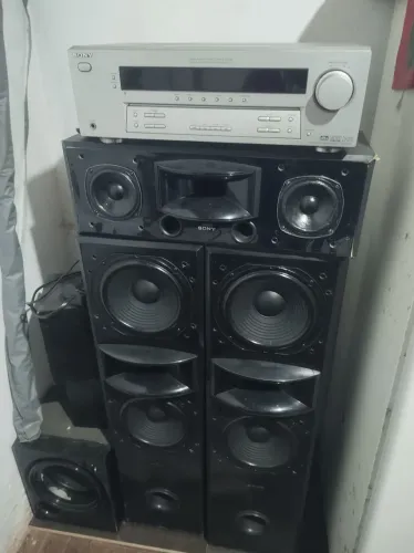 Receiver sony + 5 caixas sub ativo