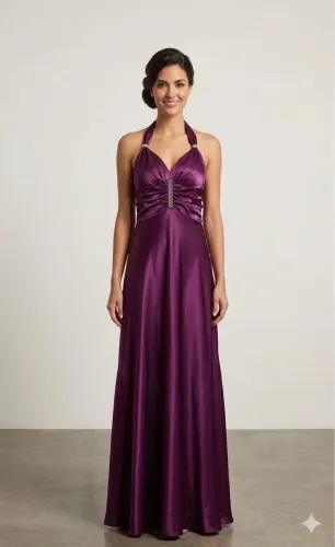 Vestido de Festa Longo Roxo - Perfeito Estado