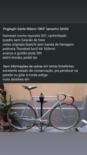 Bicicleta Fixa Pogliaghi Sante Milano 1964"