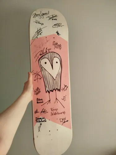 Shape de skate autografado 