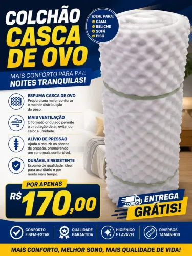 Colchão solteiro casca de ovo