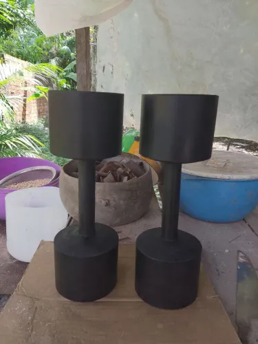 Halteres caseiros de PVC fixo 2,6kg