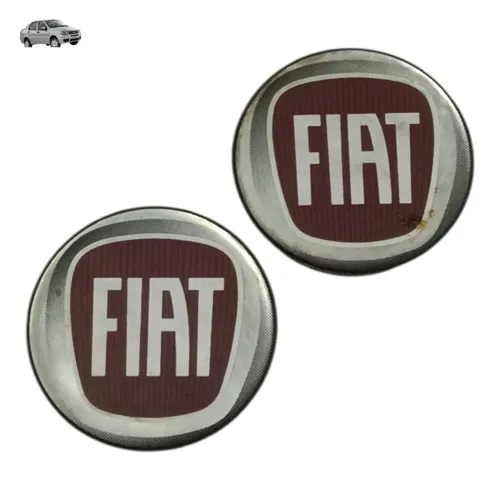 Par Calotinha Central Roda Fiat Siena Palio Punto 46759140 Vermelho