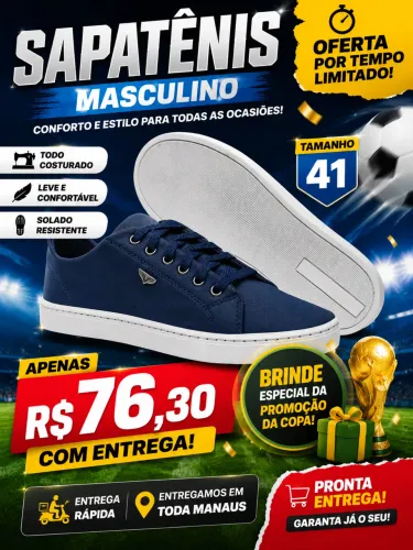 Sapatênis + brind promoção de copa 