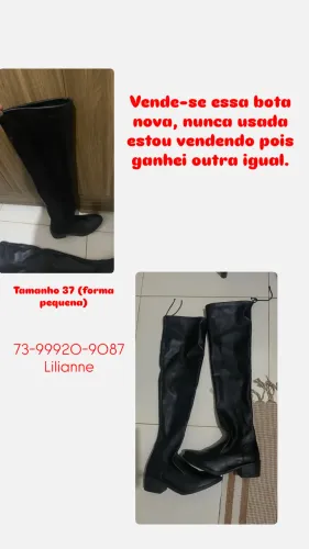 Vendo uma bota cano alto nunca usada 