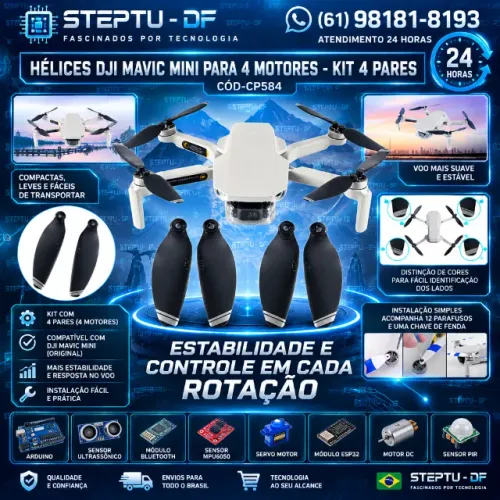 Dji Mavic Mini - Kit 4 Pares de Hélices Para 4 Motores Arduino Automação COD-CP584