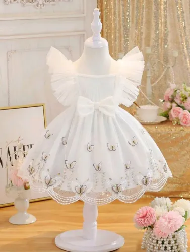 Vestido de bebê borboleta