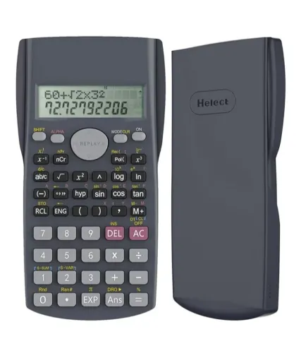 Calculadora científica de 2 linhas ideal para escola e negócios 