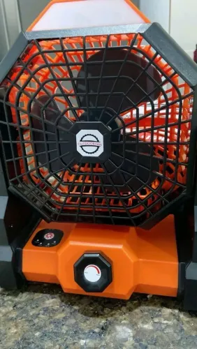 Ventilador De Acampamento Recarregável Portátil Com Led Luz Camping