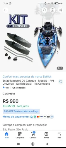 Estabilizador pra caiaque