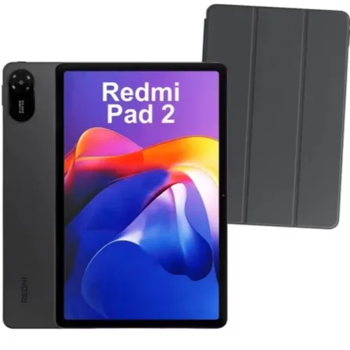 Tablet Xiaomi Redmi Pad 2 com capa e película na tela e na câmera