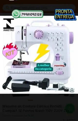 Máquina De Custura. ( costura) Epsolion 12 Pontos, nova, completa