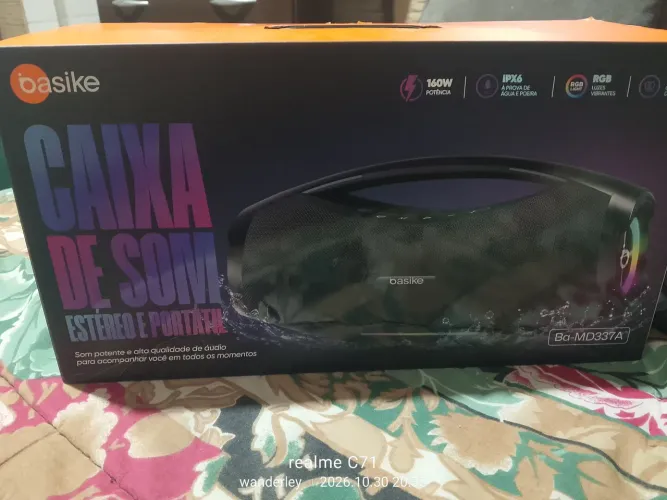 caixa de som bombox brasik