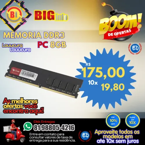 Memoria Ddr3 8gb 1600MHZ Desktop