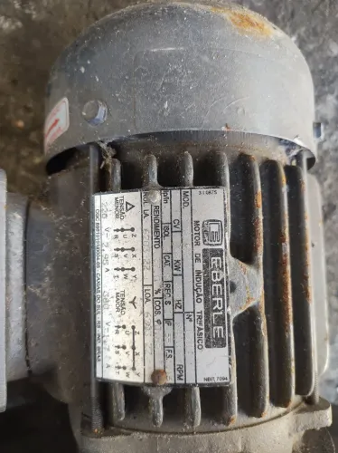 Pra sair hoje Motor de indução trifásico EBERLE , com carcaça e aletas em ferro fundido