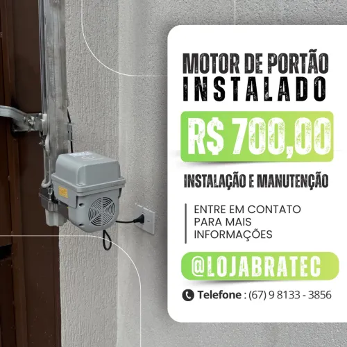 Motor para portão de elevação 1/4 de HP 8 segundos (instalado)