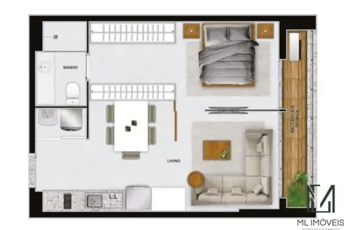 Studio Azure | Setor Marista | Goiânia | 49,22m².