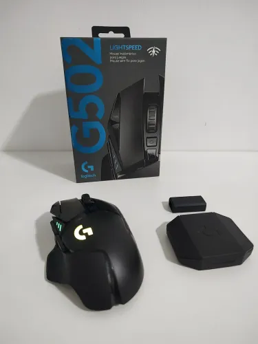 Mouse Gamer Logitech G502 Lightspeed Wireless com Caixa e Acessórios