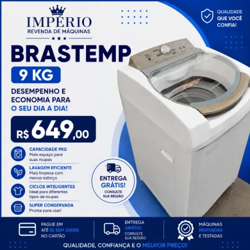 Máquina de Lavar Brastemp 9kg Revisada - Entrega Grátis