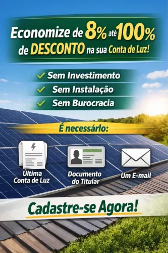 Desconto na fatura de energia! Cadastro Grátis