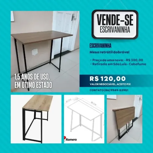 Mesa Escrivaninha - Retrátil dobrável