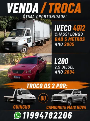 Vendo ou troco Iveco 4912 2005 baú 5m e l200