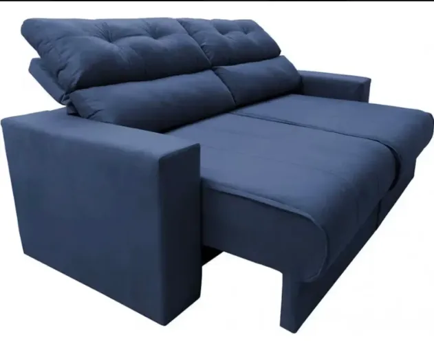 Sofá 3 lugares clean retrátil reclinável cama inbox