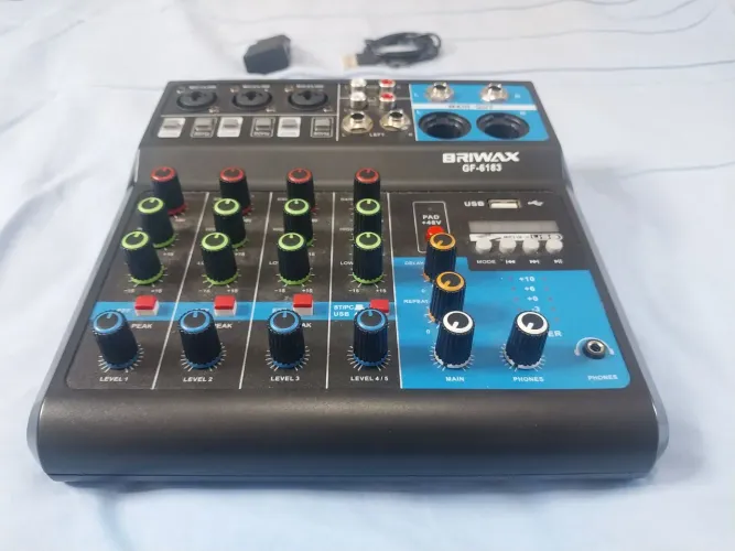 Mesa de som mixer para som ao vivo e gravação de 5 canais Briwax