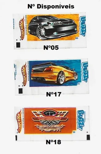 Lote de 3 Figurinhas Auto-adesivas Buzzy HotWheels