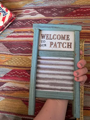 Placa bem vinda ao nosso pedaço welcome to our patch vintage retrô
