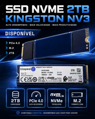 SSD NVMe 2TB M.2 PCIe 4.0 Kingston NV3