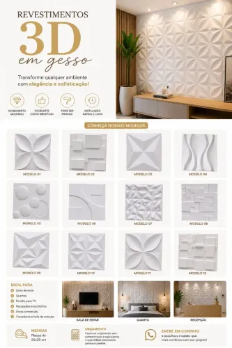 Placas de gesso 3D 