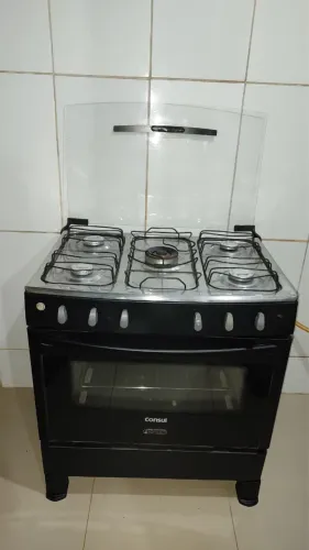 Fogão cônsul preto 5 bocas