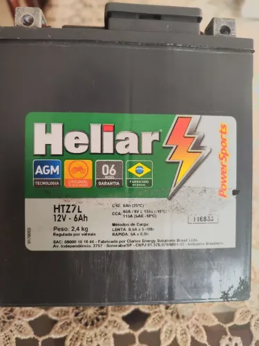Vendo bateria heliar 6ah para fazer 250, Twister e etc.