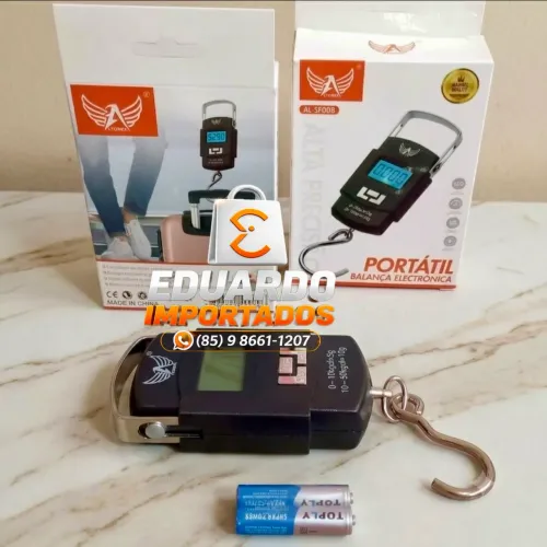Balança Digital com Gancho para Malas, Viagem + pilhas, peso Até 50kg