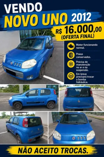 Fiat Uno Vivace/rua 1.0 EVO Fire Flex 8V 5P 2012