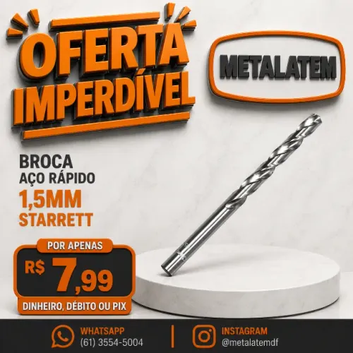 Broca de Aço Rápido 1,5 mm Starrett