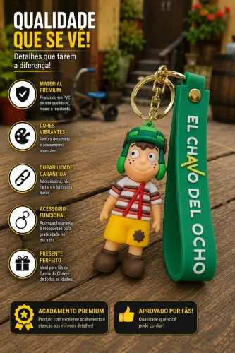 Chaveiro Chaves Grande 8CM da Turma do Chaves NOVO