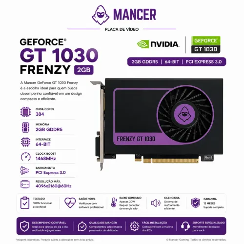 Placa de Vídeo Mancer GeForce GT 1030 Frenzy 2GB GDDR5 64-bit