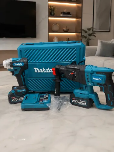 Kit Makita 40V Max XGT - Chave de Impacto + Martelete SDS Plus Sem Fio com Maleta