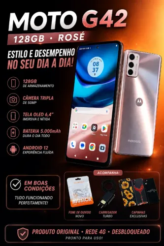 Celular Moto G42 cor Rose 128gb usado