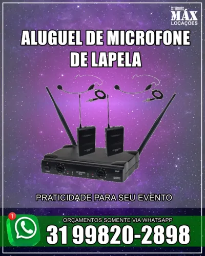 Aluguel de microfones auriculares sem fio para palestras e eventos